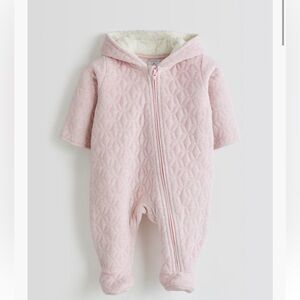 NORDSTROM-Soft Quilted Hooded Baby One-Piece - Pink